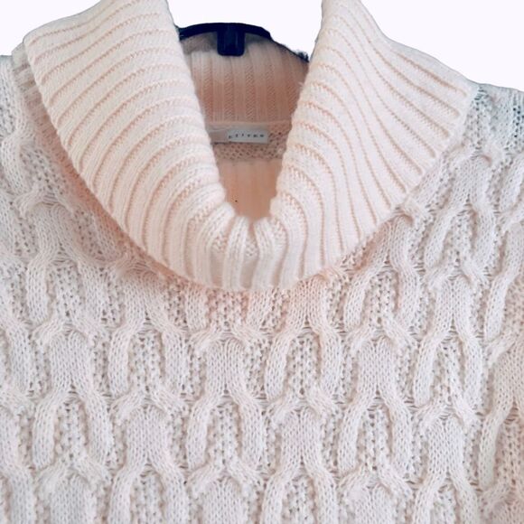 Cleo Petites Pink Textured Knit Cowl Neck Sweater Size Medium - Picture 2 of 7